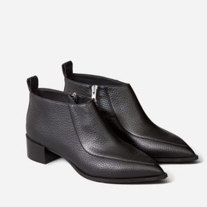 Everlane Boss Bootie Side Zip Pointed Toe Black